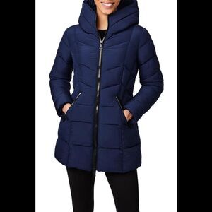 Bernardo Hooded Quilted Puffer Walker Night Shadow - Regular